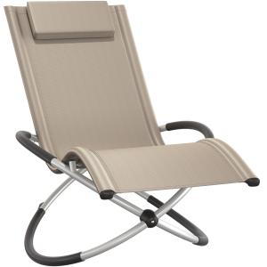 Tumbona ergonómica, plegable, 150 kg, beige