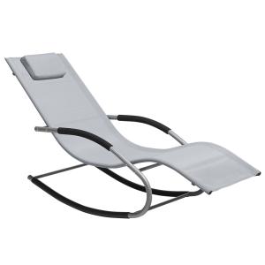 Tumbona mecedora metal gris