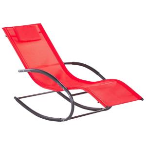 Tumbona mecedora metal rojo