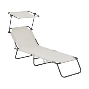 Tumbona metal beige 180 x 54 x 73 cm