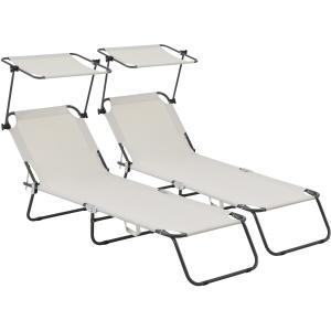 Tumbona metal beige 180 x 545 x 73 cm