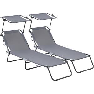 Tumbona metal gris 180 x 545 x 73 cm