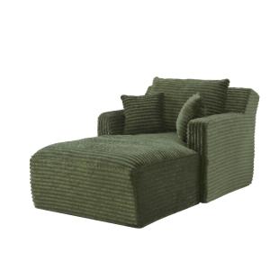 Tumbona modular de pana verde, no requiere montaje.