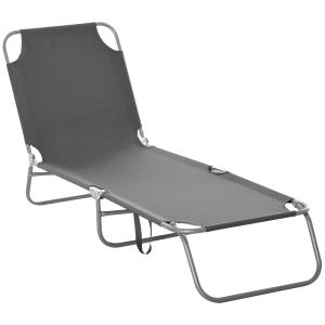 Tumbona plegable 187x55x24 cm gris