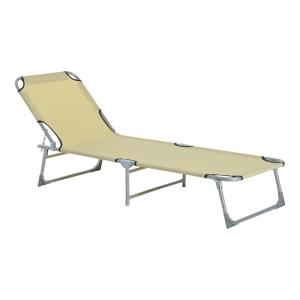 Tumbona plegable 187x58x28 cm beige