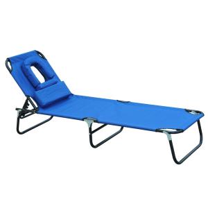 Tumbona plegable 190x56x28 cm azul