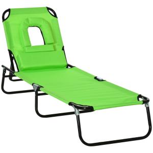 Tumbona plegable 190x56x28 cm verde