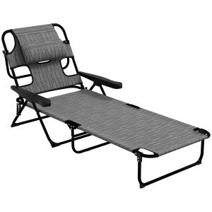 Tumbona plegable 194x72x31 cm gris