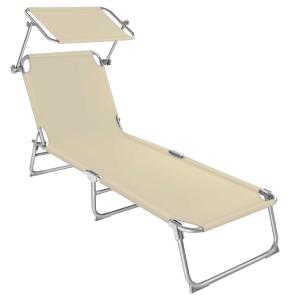 Tumbona plegable, 4 posiciones, parasol, 190 x 68 x 28 cm,…