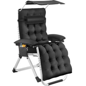 Tumbona plegable con techo solar ajustable y mesa auxiliar,…