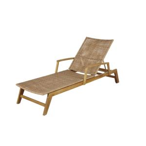 Tumbona profesional de madera de acacia y resina tejida