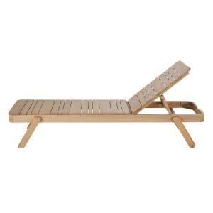Tumbona profesional de madera de eucalipto con ruedas
