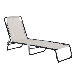 Tumbona reclinable 189x58x30 cm crema