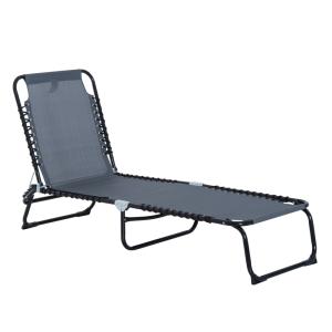 Tumbona reclinable 189x58x30 cm gris