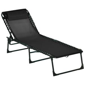 Tumbona reclinable 197x58x30cm negro