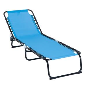 Tumbona reclinable color azul 197 x 58 x 30 cm