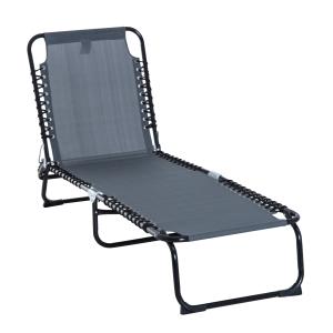 Tumbona reclinable gris 197 x 58 x 30 cm