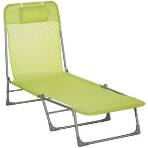 Tumbona regulable 182x56x28 cm verde