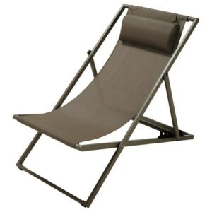 Tumbona/silla de playa plegable de metal topo
