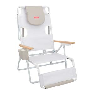 Tumbona silla playa plegable poliester beige
