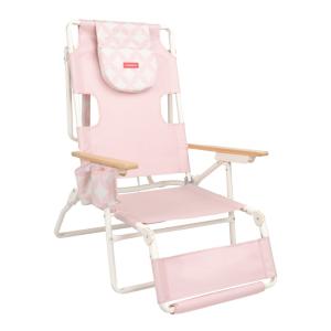 Tumbona silla playa plegable poliester rosa