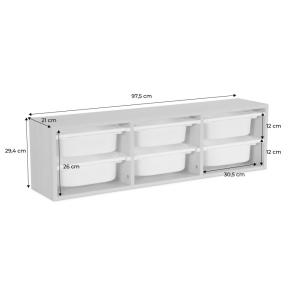 Unidad de almacenamiento para niños, 6 cubos, natural