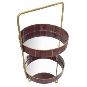 Vaciabolsillos de metal morado con 2 estantes 36,5x34,5x56,…