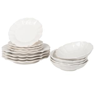 Vajilla de 12 piezas de cerámica blanca