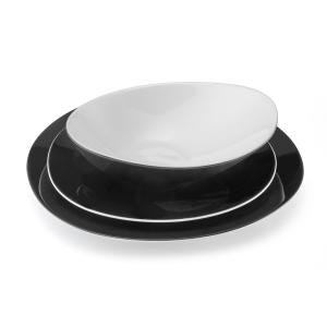 Vajilla de 18 piezas porcelena negro