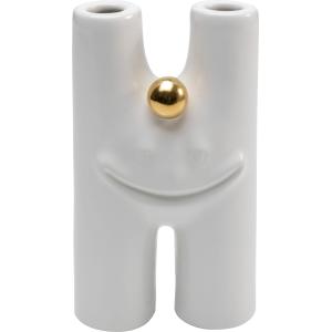 Vasija dientes de cerámica esmaltada blanco 16cm