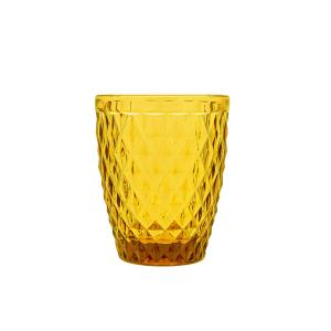 Vaso 22 cl (x6) vidrio prensado amarillo
