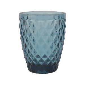 Vaso 22 cl (x6) vidrio prensado azul