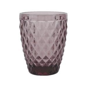 Vaso 22 cl (x6) vidrio prensado morado