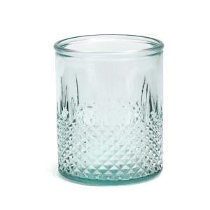 Vaso con motivo de rombos de vidrio reciclado h11