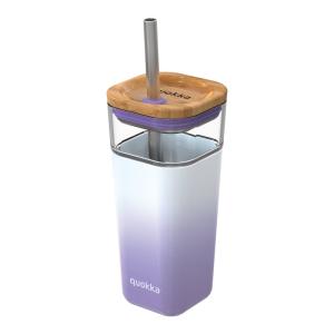 Vaso cristal con funda de silicona liquid cube 540 ml lilac…