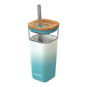 Vaso cristal con funda de silicona liquid cube 540 ml teal…