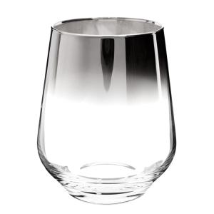 Vaso cromado y vidrio transparente