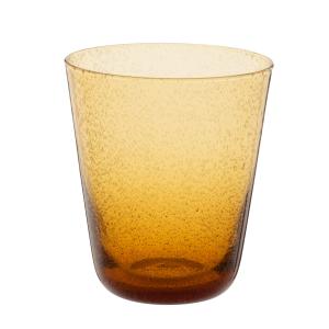 Vaso de cristal amarillo mostaza