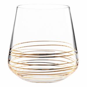 Vaso de cristal con espiral dorada