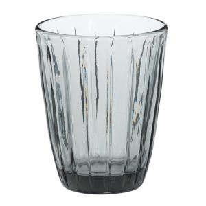 Vaso de cristal estriado tintado gris antracita