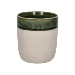 Vaso de gres verde oscuro H9