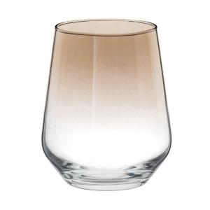 Vaso de vidrio degradado transparente y ámbar brillante