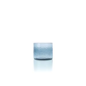Vaso de vidrio en azul 8x8x6,5 cm