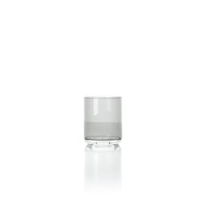 Vaso de vidrio en gris ahumado 8x8x10 cm