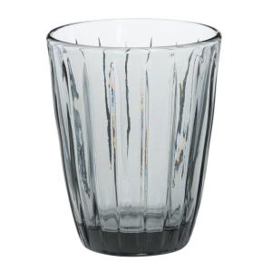 Vaso de vidrio estriado tintado gris antracita