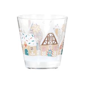 Vaso de vidrio navideño multicolor