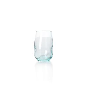 Vaso de vidrio reciclado en marrón 6x6x11 cm