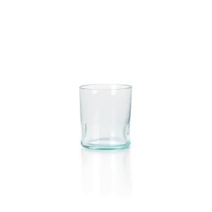 Vaso de vidrio reciclado en marrón 8x8x9 cm