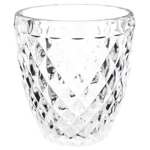 Vaso de vidrio transparente con relieve