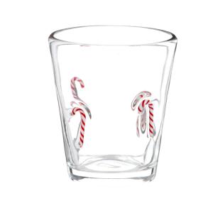 Vaso navideño con bastón de caramelo